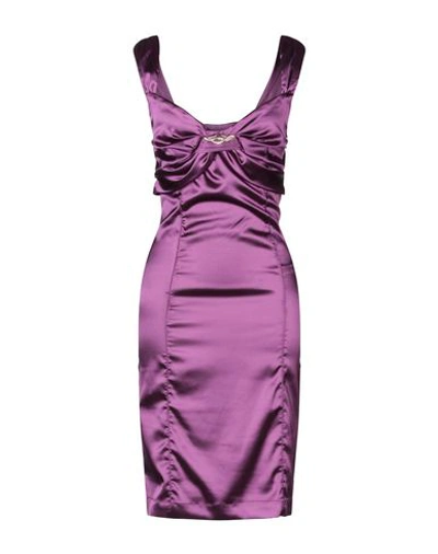 Shop Roberto Cavalli Woman Midi Dress Purple Size 4 Polyester, Elastane
