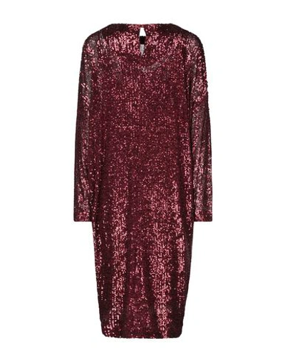 Shop In The Mood For Love Woman Midi Dress Burgundy Size Xs Nylon, Polyester, Elastane In Red