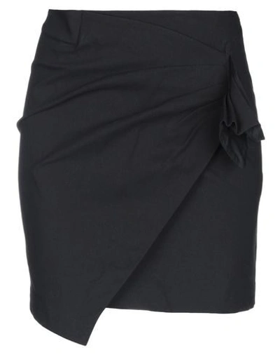 Shop Isabel Marant Woman Mini Skirt Black Size 10 Cotton, Viscose, Elastane