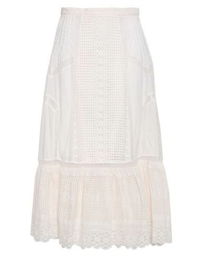 Shop Zimmermann Midi Skirts In Ivory