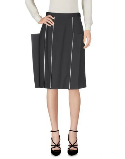 Shop Burberry Knee Length Skirts In Black