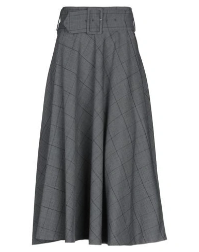 Shop Via Masini 80 Midi Skirts In Grey