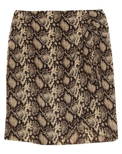 Shop Nili Lotan Woman Midi Skirt Beige Size 4 Silk