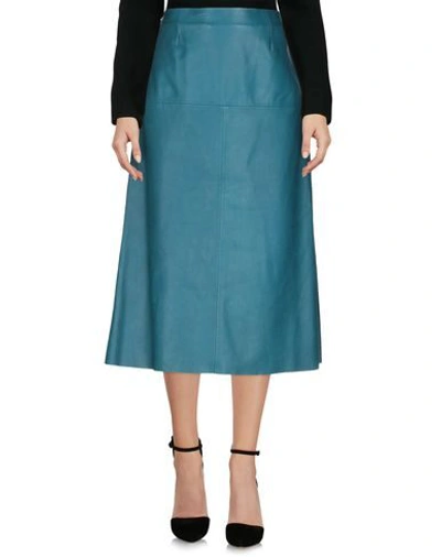 Shop Maison Margiela Midi Skirts In Deep Jade