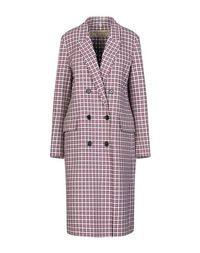 Shop Burberry Woman Coat Deep Purple Size 12 Cotton, Polyamide