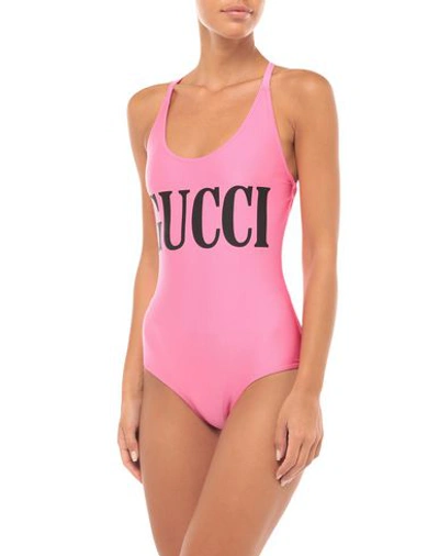 Shop Gucci One-piece Swimsuits In Pink