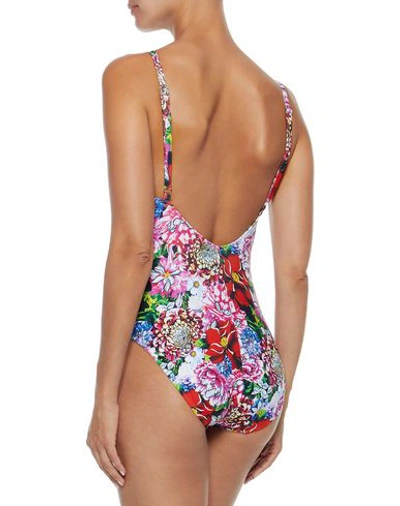 Shop Mary Katrantzou One-piece Swimsuits In Fuchsia