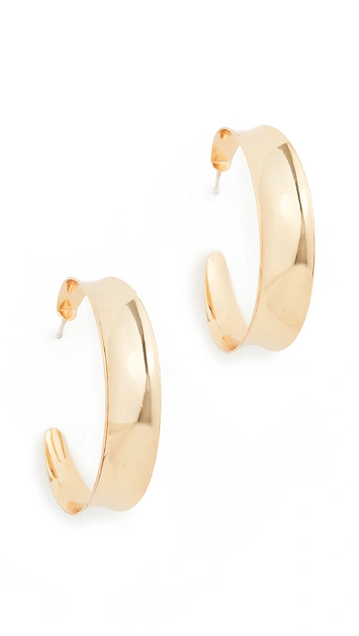 Shop Madewell Sculptural Statement Hoop Earrings In Shiny Gold