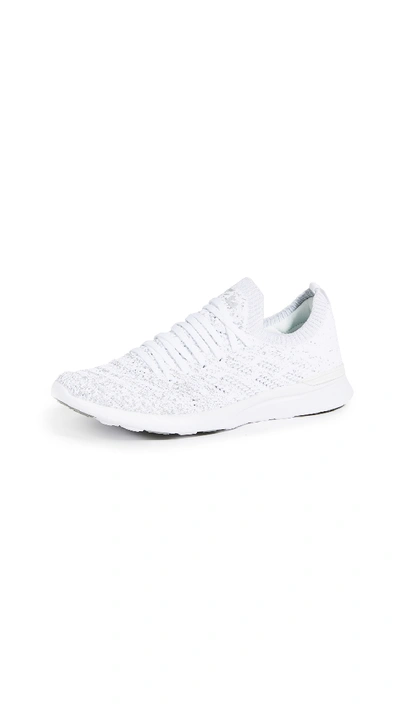 Shop Apl Athletic Propulsion Labs Techloom Wave Sneakers In White/metallic Silver/ombre