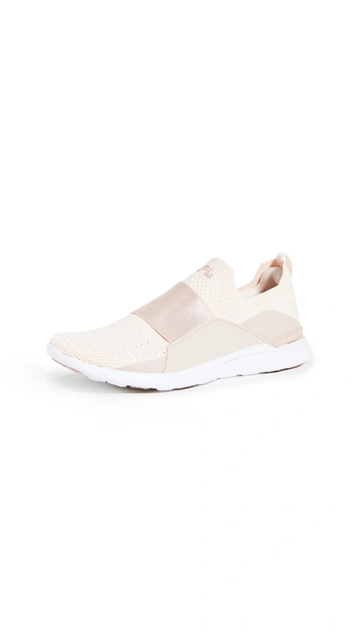Shop Apl Athletic Propulsion Labs Techloom Bliss Sneakers In Tan/rose Dust/white