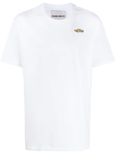 Shop Henrik Vibskov Embroidered Slogan T-shirt In White