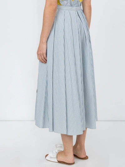 Shop Rosieassoulin Striped Flared Midi Skirt