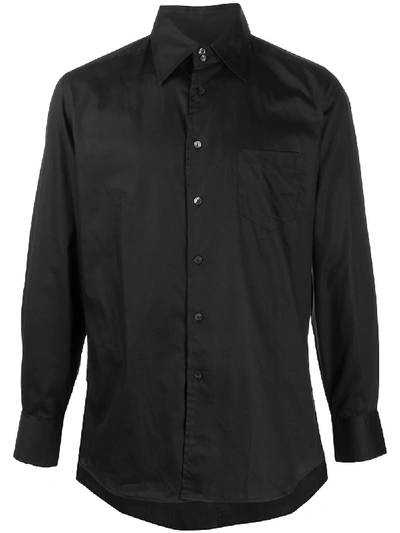 Shop Dolce & Gabbana Long-sleeve Cotton Shirt In Black