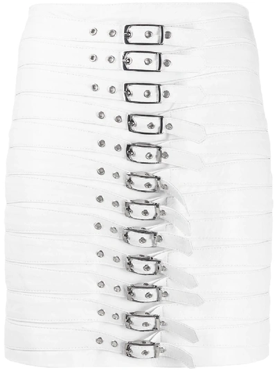 Shop Manokhi Buckle Detail Pencil Skirt In White