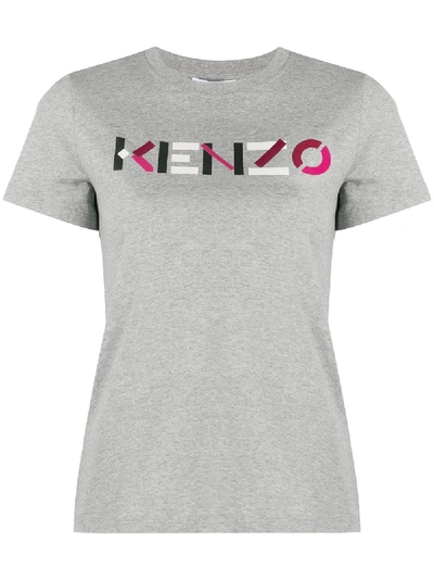 Shop Kenzo Logo-print T-shirt In Grey