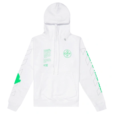 Pre-owned Off-white  Arch Shapes Incompiuto Hoodie White/brilliant Green