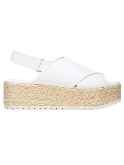 Shop Vince Jesson Platform Espadrille Leather Slingback Sandals In Off White