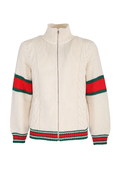 Shop Gucci Wool Cardigan In Multicolor