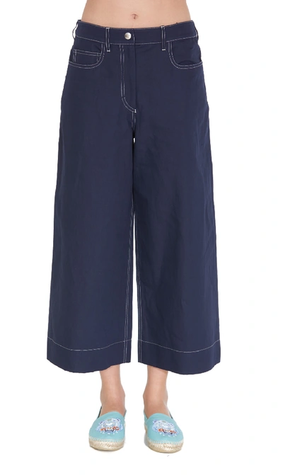 Shop Kenzo Denim Trousers In Blu