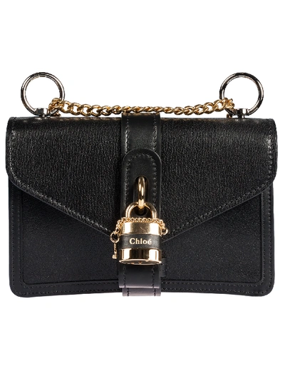 Shop Chloé Pad-lock Detail Shoulder Bag In Nero