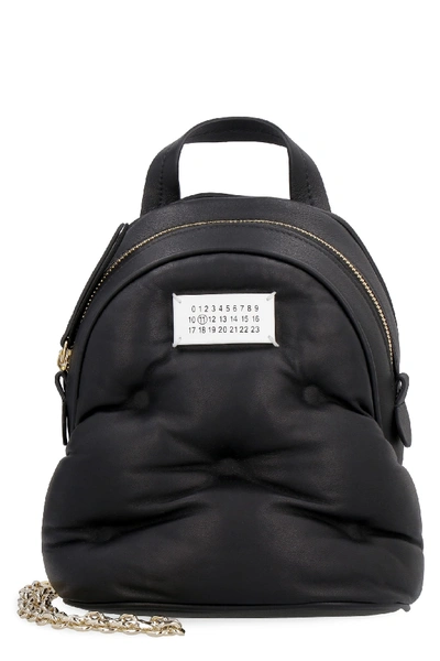 Shop Maison Margiela Glam Slam Leather Mini Backpack In Black