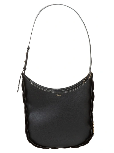 Shop Chloé Medium Binded Edge Shoulder Bag In Nero