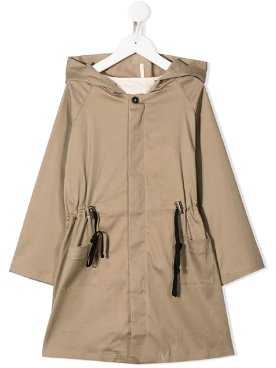 Shop Anja Schwerbrock Jaron Hooded Coat In Neutrals