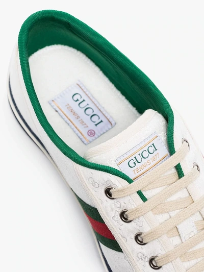 Shop Gucci White Tennis 1977 Canvas Sneakers