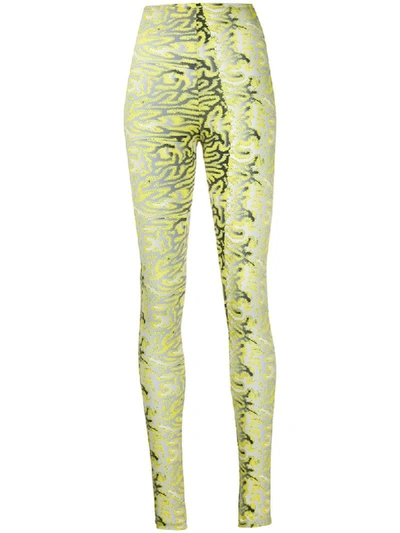 Shop Maisie Wilen Abstract-print Slim-fit Leggings In Yellow