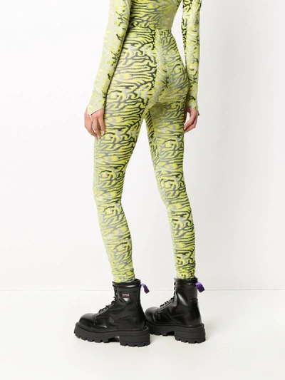 Shop Maisie Wilen Abstract-print Slim-fit Leggings In Yellow