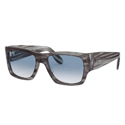 Shop Ray Ban Rb2187 Sunglasses In Striped Grey