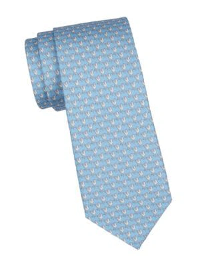 Shop Ferragamo Weather Vane Silk Tie In Blue