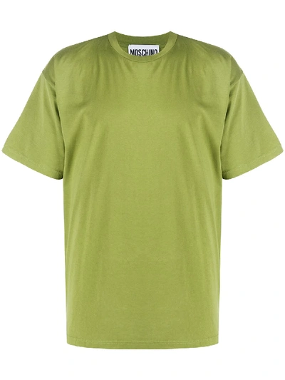 Shop Moschino Logo-print Cotton T-shirt In Green