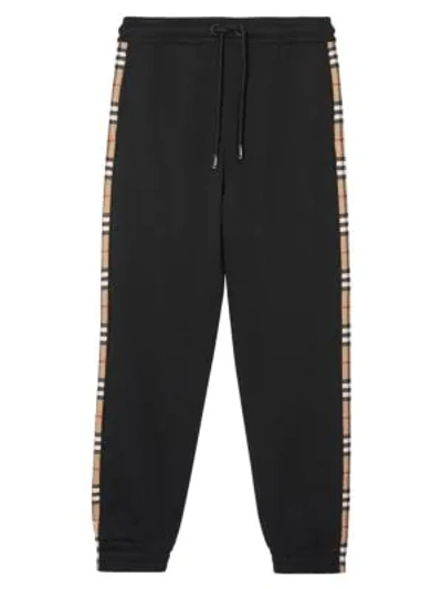 Shop Burberry Checkford Sweatpants In Black