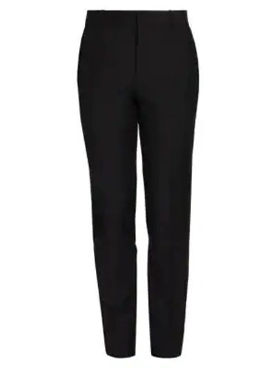 Shop Alexander Mcqueen Wool & Mohair Tuxedo Trousers In Black