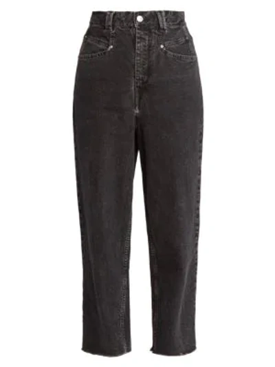 Shop Isabel Marant Naliska Cropped Jeans In Faded Black