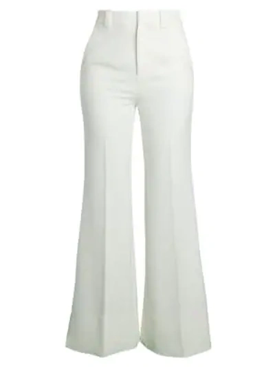 Shop Roland Mouret Dilman Fit-&-flare Crepe Pants In White