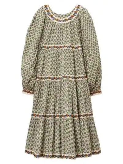 Shop Tory Burch Medallion Print Puff-sleeve Dress In Ivory Batik Medallion