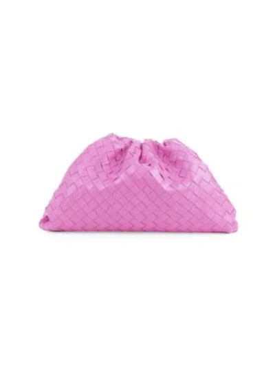 Shop Bottega Veneta The Pouch Leather Clutch In Pink