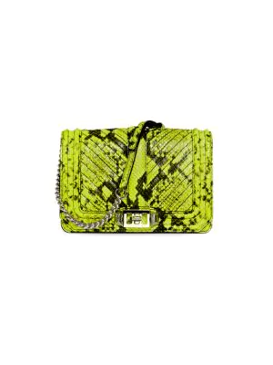 neon yellow snakeskin purse