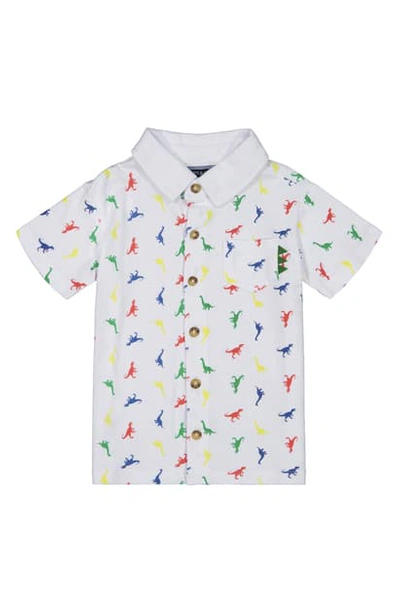 Shop Andy & Evan Dinosaur Button-up Shirt In White