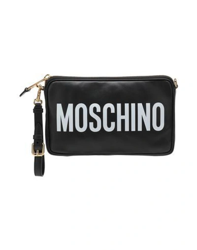 Shop Moschino Woman Handbag Black Size - Soft Leather