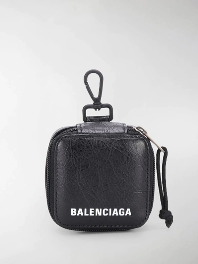Shop Balenciaga Weekend Logo Pouch In Black