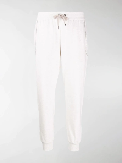 Shop Brunello Cucinelli Tapered Jogging Trousers In White