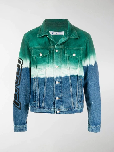 Shop Off-white Degradè Denim Jacket In Blue