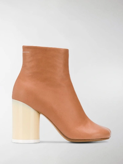 Shop Mm6 Maison Margiela Anatomic-toe Ankle Boots In Brown