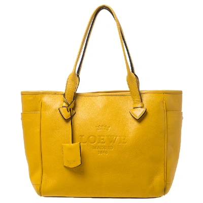 Pre-owned Loewe Yellow Leather Shopper Tote