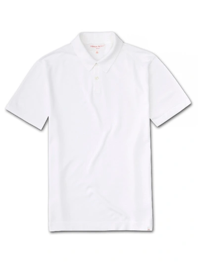 Shop Derek Rose Men's Polo Shirt Jacob Sea Island Cotton White