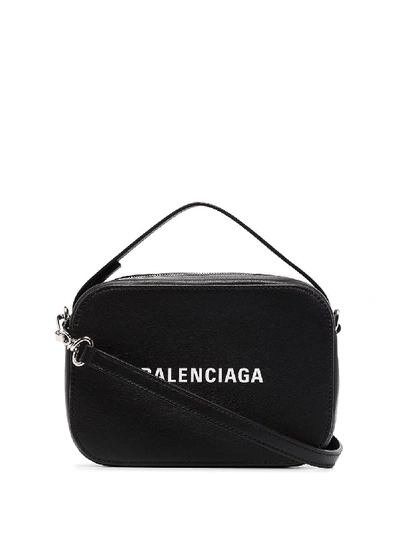 Shop Balenciaga Everyday Xs Leather Camera Bag In Black