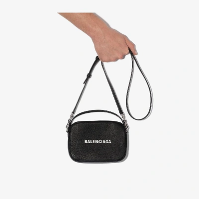 Shop Balenciaga Everyday Xs Leather Camera Bag In Black